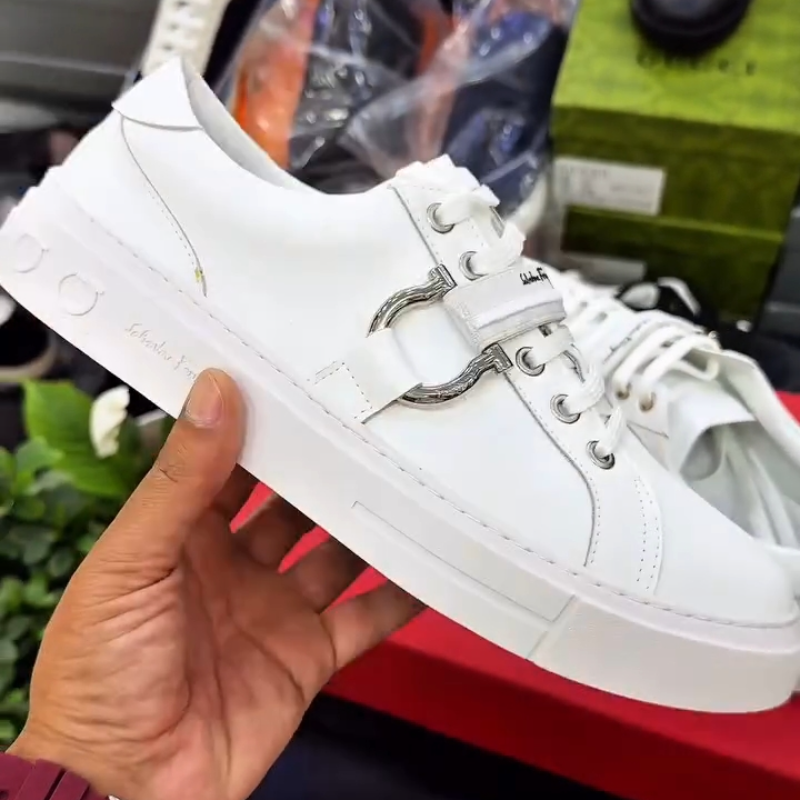 White Leather Fashion Casual Shoes