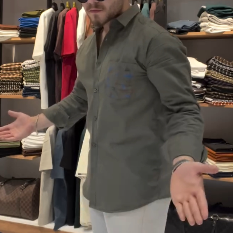 Men's Printed Button-down Shirt