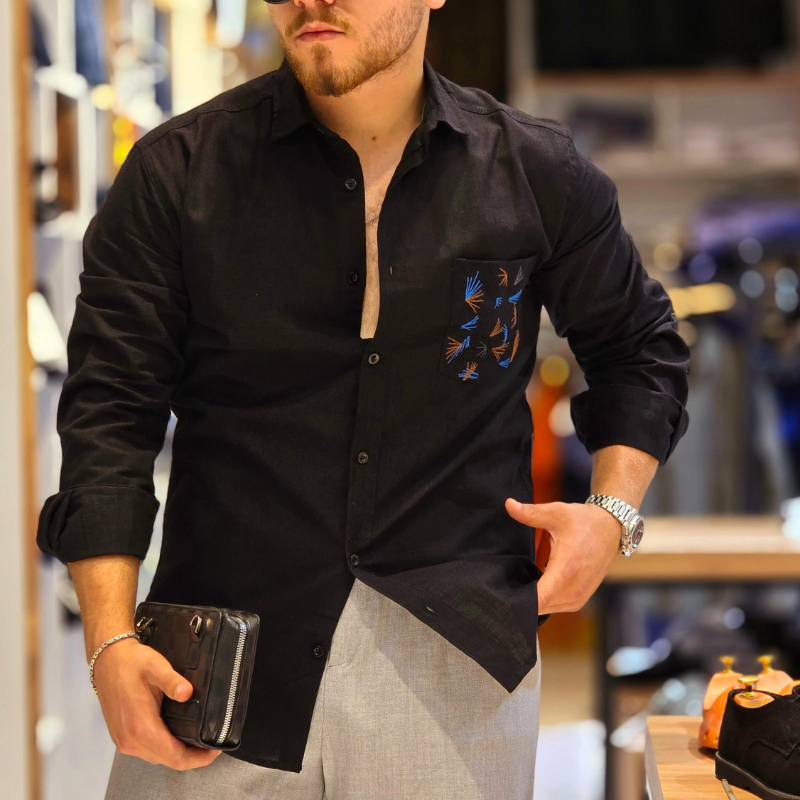 Men's Printed Button-down Shirt