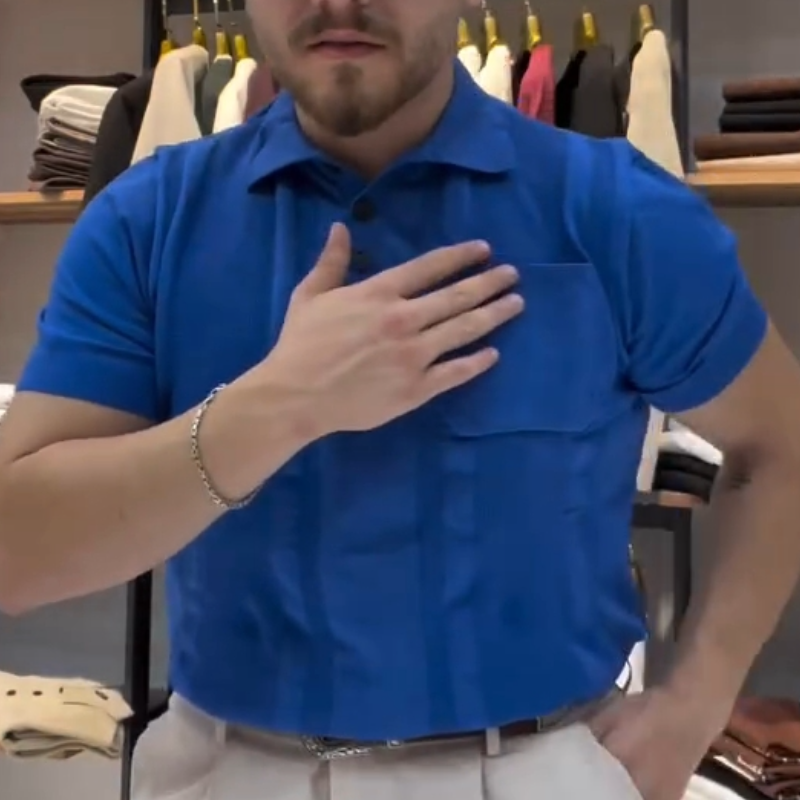 Men's Knitted Comfortable Button-Down Shirt