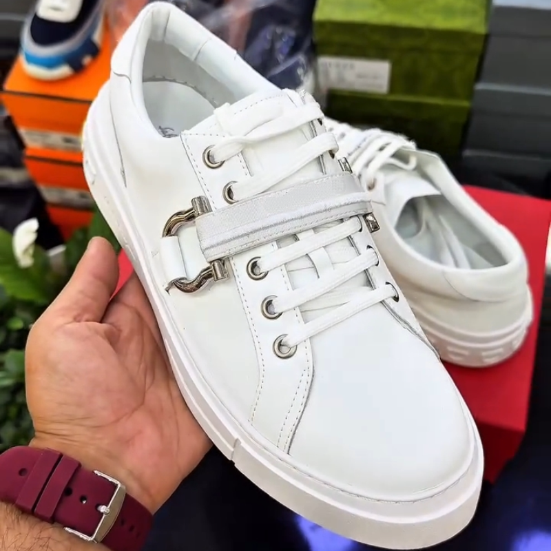 White Leather Fashion Casual Shoes