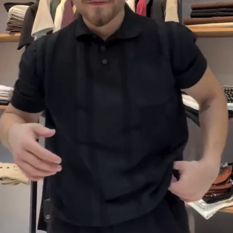 Men's Knitted Comfortable Button-Down Shirt