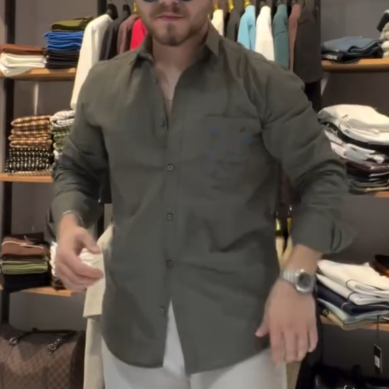 Men's Printed Button-down Shirt