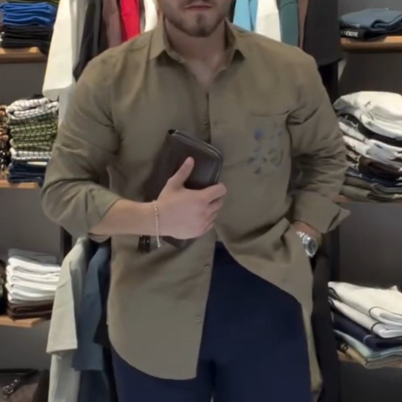 Men's Printed Button-down Shirt