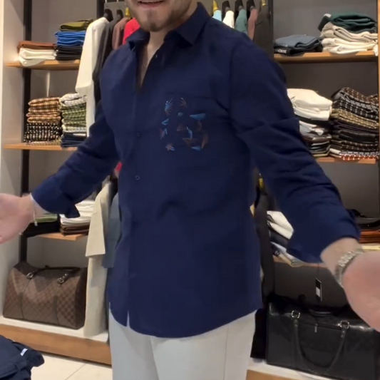 Men's Printed Button-down Shirt